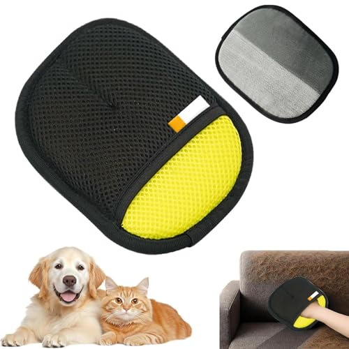 Opdestn Fellmagnet Handschuh, Pet Hair Remover Glove, 18x12cm Handschuhe zur statischen Entfernung von Tierhaaren, Wiederverwendbare Antistatische Handschuhe Doppelseitige für Katzen und Hunde