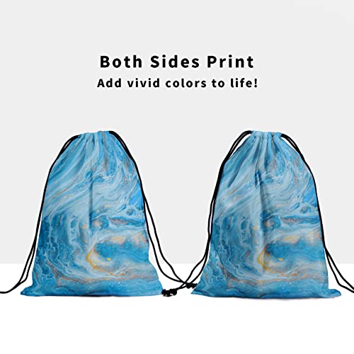 Image of Nerxy Blue Marble Grip Bag Gymnastics - Abstract Art Gymnastics Grip Bags for Gymnast Retro Paintbrush Colors Drawstring Storage Gym Pouch Bags