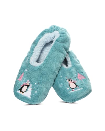 MeMoi Women's Skating Penguin Sherpa Lined Slippers