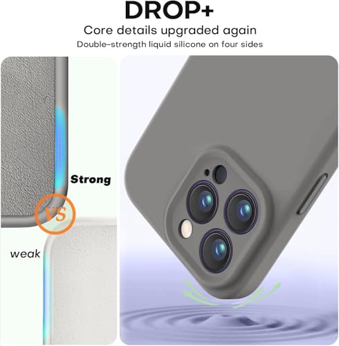 Image of DIZORO Compatible for iPhone 16 Pro Max Camera Protection Case 6.9, Slim Liquid Silicone 3 Layers Full Covered Soft Gel Rubber Phone Case Protective Cover 6.9 Inch - (Natural Titanium)