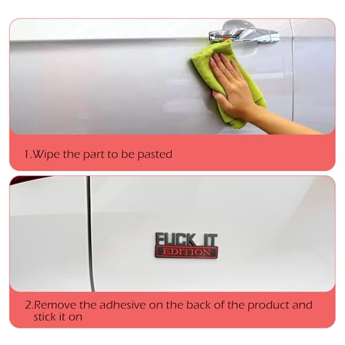 Image of Car Edition Emblem, 3D inchFUCK IT inch Car Badge Decal, Metal Fender Emblem Sticker, Auto Bumper Hood Trunk Door Decal, Automotive Exterior Decorative Accessories, for SUV, Sedan, Motorcycle (Red)