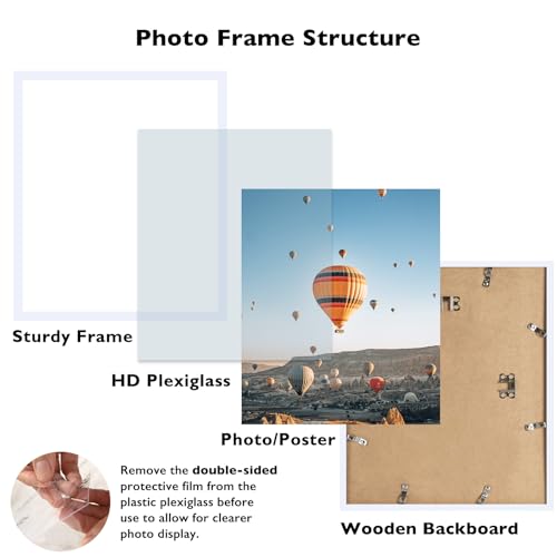 Image of JCJMY 16x18 Picture Frame - White, Horizontal & Vertical Formats for Wall Hanging, 16 x 18 Gallery Frame for Photos & Posters