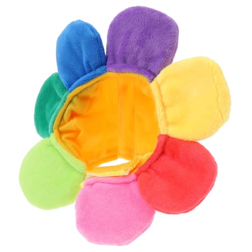 NUOBESTY Sombrero para Mascota Tocado de Girasol de Felpa Suave Talla Pequeña Gorro Decorativo Resistente para Gato y Cachorro Celebraciones y Fiestas