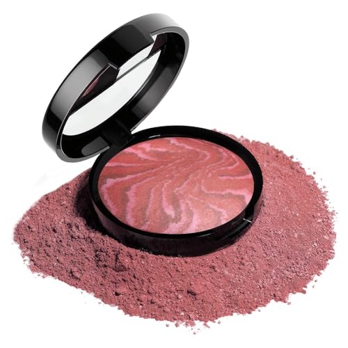 Image of SUAKE Brighten Baked Blush Contour Palette, 2-in-1 Blush & Highlighter Hybrid - Pressed Powder-Butter Cream, Marbleized, Intensely Pigmented Natural Finish, Buildable Color (Blush-A03)