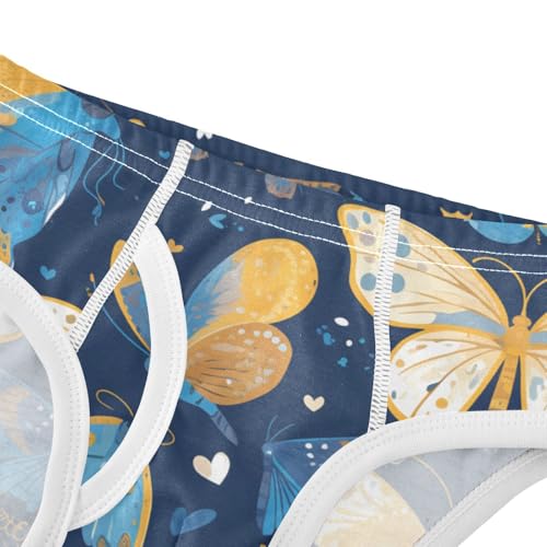 KLL Blue and Yellow Butterflies Little Boys Soft Training Underwear Breathable Children Panties4
