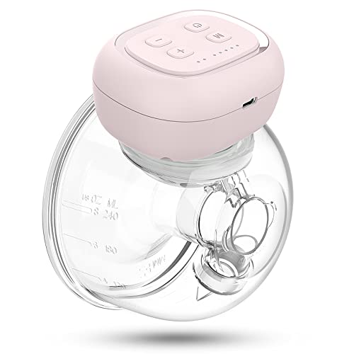 Wearable Breast Pump Hands-Free Pump, 3 Mode & 9 Levels Adjustable for Comfortable Pumping, Low Noise & Painless Electric Breast Feeding Pump