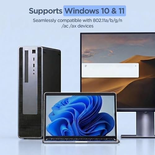 Image of UNIGEN 900Mbps Dual Band WiFi USB Adapter with Bluetooth 5.4 | 2.4GHz & 5.8GHz Wireless WiFi Dongle 5g | Driver-Free | Supports Windows 10 /11 | High-Speed USB WiFi Receiver for PC & Laptop