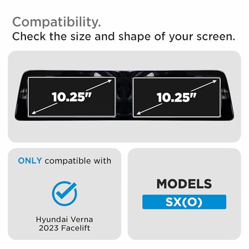 Image of Spartan Shield [2 PACK TouchScreen Protector For HYUNDAI VERNA 2023 SX(O) Infotainment System (10.25 inch Inch) & Digital Instrument Cluster Guard GPS System [Not Tempered Glass]