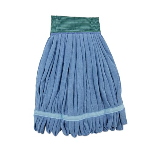 Image of Boardwalk BWKMWTMBCT Microfiber Looped-End Wet Mop Heads, Medium, Blue (Carton of 12)