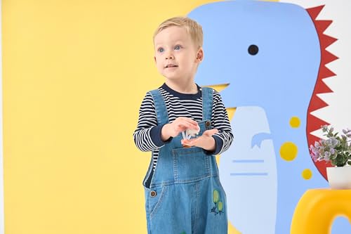 Image of Cute Baby Boy Clothes Suit Toddler Boys' Striped Long Sleeve T-Shirt+Denim Overalls Jumpsuit Pants Outfits Sets