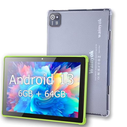 Wainyok 10.1 Zoll Android Tablet Kinder Tablets: Octa-Core, 2.0GHz 6GB + 64GB, HD IPS Bildschirm 1TB erweiterbar Dual-Kameras (5MP+8MP), WiFi 5, Bluetooth 5.0, GMS Zertifiziert, Grün