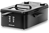 Cecotec Freidora eléctrica CleanFry Infinity 3000 Black freidora de 3 litros de Capacidad de Aceite, Filtro OilCleaner, 2400 W, Temporizador de 30 Minutos, Negro.
