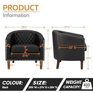 Primezonebarrelchairsetof2comfyaccentchairfauxleatherlivingroomchairsclubchairwithcushionnailheadtrimanddiamondgridbackrestreadingchairforbedroomwaitingroomblack Urban Country Home Decor Primezone barrel chair set of 2 comfy accent chair faux leather living room chairs club chair with cushion nailhead trim and diamond grid backrest reading chair for bedroom waiting room black urban country home decor