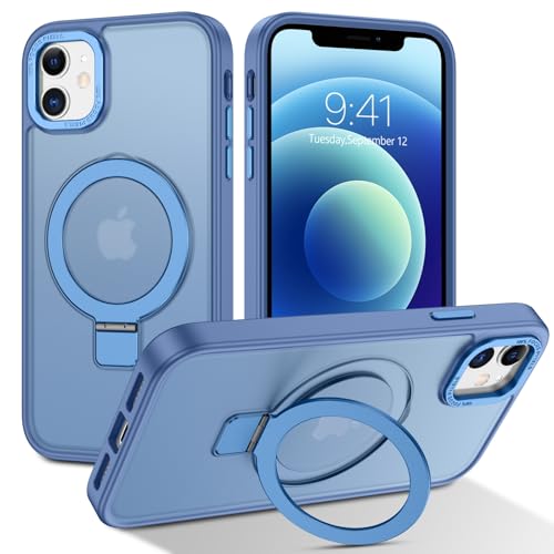 BENTOBEN Hülle für iPhone 12 Mini Mag-Safe mit Ständer, [Magnetisch Ständer Ring] Matt Kabellos Dünn TPU Bumper Cover Ca...