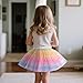 Revkokmx Girls Layered Rainbow Tutu Skirt Dance Dress Ruffle Tiered Clubwear (US, Age, 3-5 Years, Light Pink)