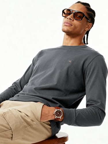 Image of DAMENSCH Fluid Full Sleeve T Shirt for Men; Cotton Stretch Tshirt for Man; No-Fade Colours Casual Shirts; Super Soft Fabric T Shirt for Men Cotton