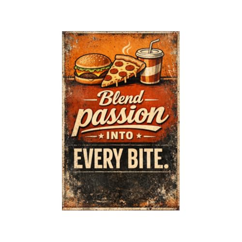Blend Passion Into Every Bite Tin Sign V…