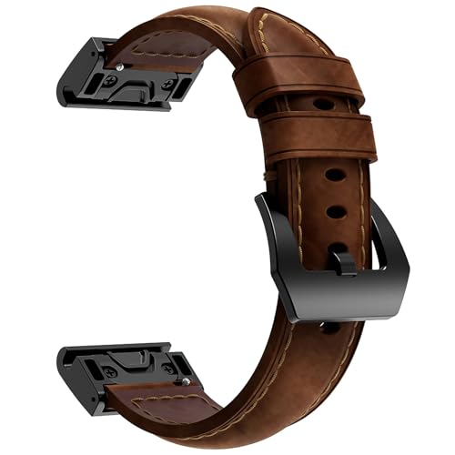 Bracelet de montre en cuir PU 26 mm élégant pour séries Garmin Fenix 7 et 8 finitions soignées
