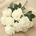Jasion Artificial Roses Flowers 10 Heads Arrangement Silk Bouquet Glorious Moral for Home Office Parties and Wedding Decoration (White)