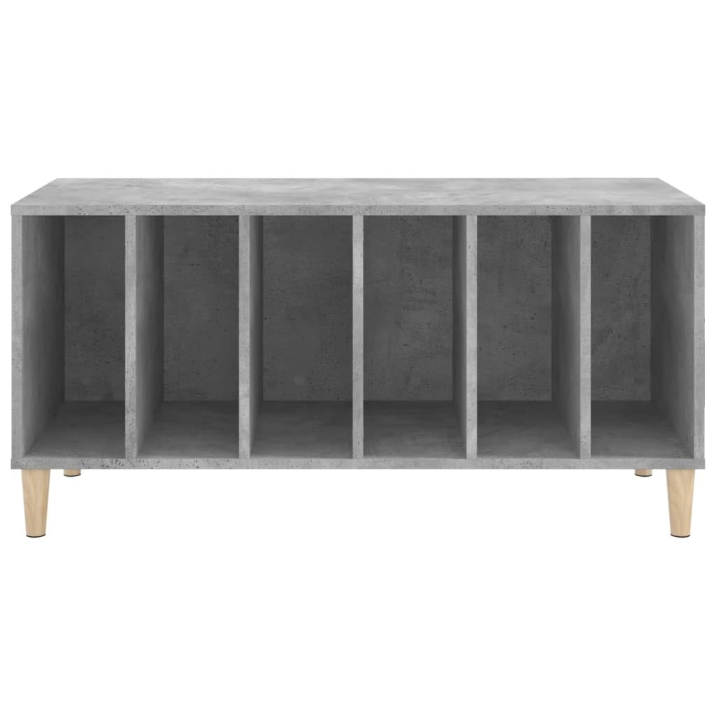 Szafa z płyt betonowych, szara, 100 x 38 x 48 cm, z materiału drewnopochodnego, szafka na płyty winylowe z miejscem do przechowywania kolekcji LP i stabilna górna płyta do gramofonu