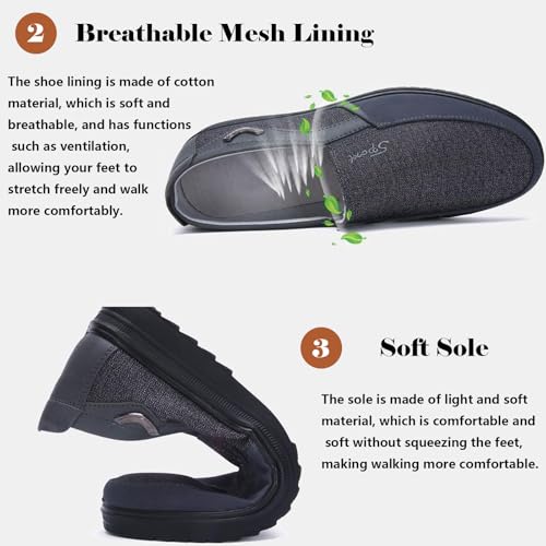 bumuam Men's Shoes Loafers Slip on Loafer Shoes for Men Comfortable Flats Casual Shoes Soft Sneakers Extra Wide Slip on Walking Shoes for Men4