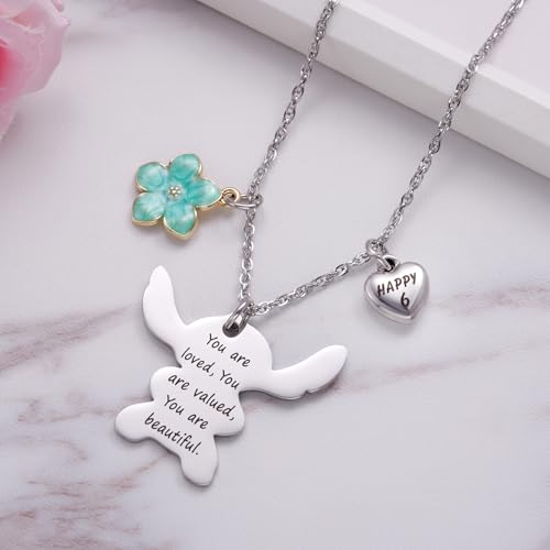 Image of Ukodnus 6-10 Year Old Birthday Necklace Gifts, You are Loved Valued Beautiful Gift, Birthday Jewelry Gift for Daughter Granddaughter Niece