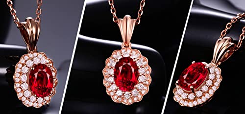 Collier pendentif rubis or rose 18k luxueux pour dames