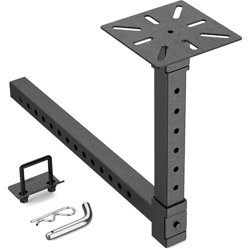 YZONA Tow Hitch 2 Inch Heavy Duty Hitch Mount Vise Plate Bracket Adjustable Steel Trailer Receiver Support Stand Universal Fits for Vehicle Repairs Metalworking Welding Toolbox & Outdoor Use