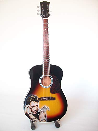 Guitare miniature acoustique en hommage à Johnny Hallyday