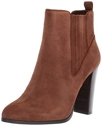 NINE WEST Women's Crimson Suede Ankle Boot, Brown, 9.5 M US