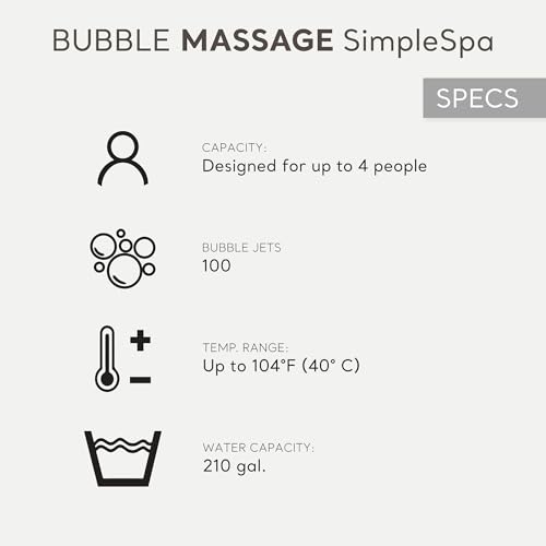 INTEX 28483E SimpleSpa Inflatable Hot Tub 4 Person Bubble Massage Spa: Includes Insulated Cover – Built-in QuickFill Inflation – Soothing Jets – 77" x 26"