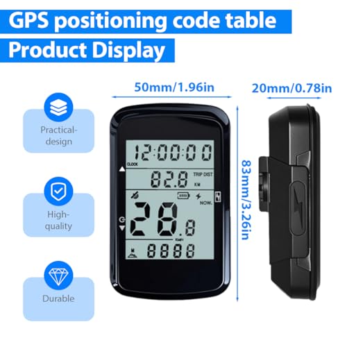 Tomedeks 1 Stück 2,4 Zoll Farb-LCD-Touchscreen GPS Fahrradcomputer, Offline-EU-Karte,Fahrrad Tacho, Kompatibel mit Fahrrad-Radar, Lange Batterielaufzeit,Zubehör