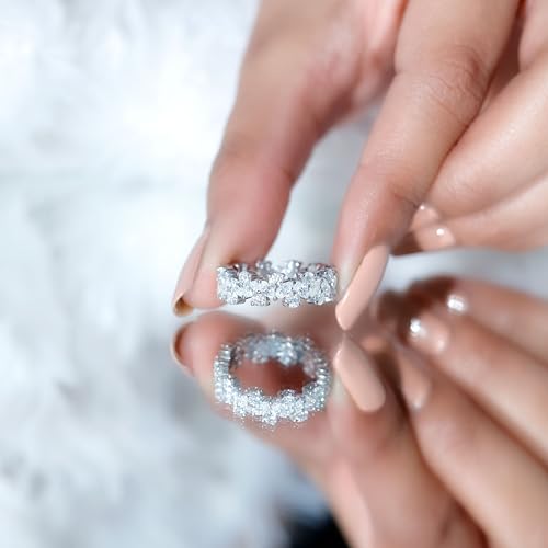 Certified Moissanite Eternity Band for Women, D-Vs1 Quality, Moissanite Wedding Anniversary Ring - With Jewelry Box4