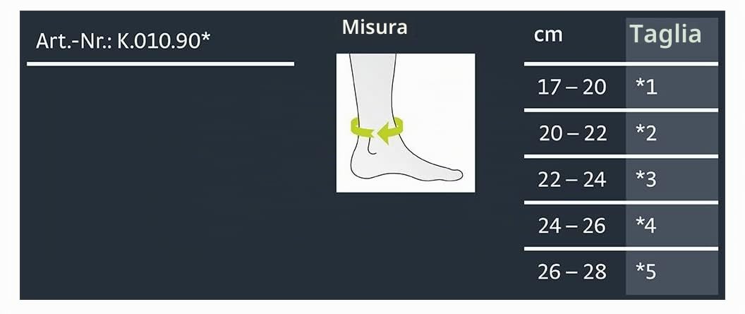 medi Levamed E+motion 3.0 - Fascia sportiva per articolazione della caviglia con pelliccia di quarzo 3D extra sottile, dimensioni: V | comodo polsini per calze, ampia zona di allungamento | incl
