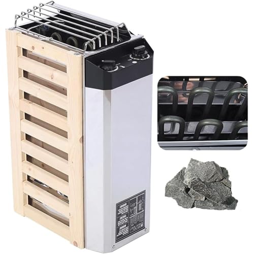 Misorat Calentador de Sauna (Espacio aplicable: 2-4m3), Calentador de Sauna de Acero Inoxidable de Control Interno de 3kw / 3,6kw, Adecuado para duchas de SPA en Sauna de Hotel Familiar,3kw