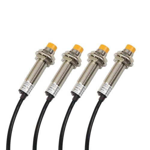 Ameip Proximity Sensor, Inductive Approach Sensor M12 Normally Open Detection Approach Switch 4Mm Detecting Distance Npn No Dc 6V-36V 4 Pcs cover