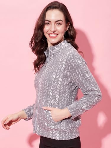 Image of Modeve Women Printed Full Sleeve Jacket for Winter