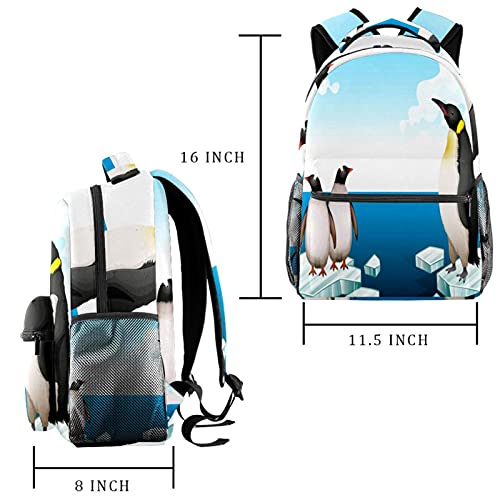 Sac à dos ordinateur portable motifs pingouins voyage avec compartiment PC - 2