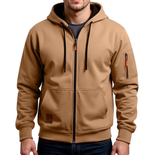 Men's Lightweight 2025 Fall Winter Sweatshirt Warm Casual Hoodies Tracksuit Drawstring Oversized Hooded Pullover