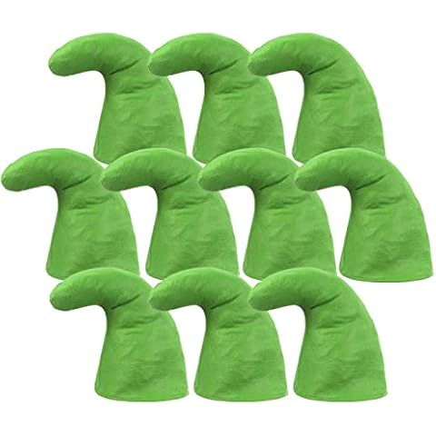 Alsino Zwergenmützen Zwergenmütze für Erwachsene Wichtelmütze Zwerg Kostüm Karneval Elfenmütze Zwergen Zipfelmützen (10er Paket), Grün Cover