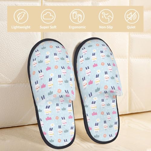Rabbit In The Rain Print Women Slippers Home Furry Shoes Keep Men Couples Shoes Warm For Women-3