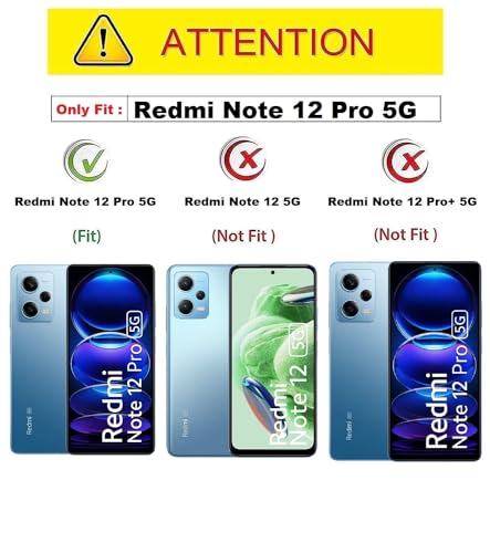 Image of ShieldTech Back Cover Compatible to Redmi Note 12 Pro 5G with Sliding Camera Shield & Stereoscopic Holder 360 Protection Mobile Phone Case for Redmi Note 12 Pro 5G (PC, Black)