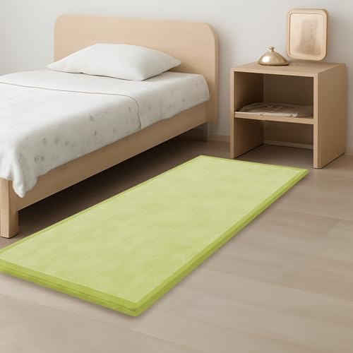 Image of 1.3 inch Thick Baby Play Mat for Floor, 28x72 Foam Tummy Time Mat, Padded Support Soft Plush Bedside Rugs for Infant Kids Toddler Crawling Kick Activity (Light Green)