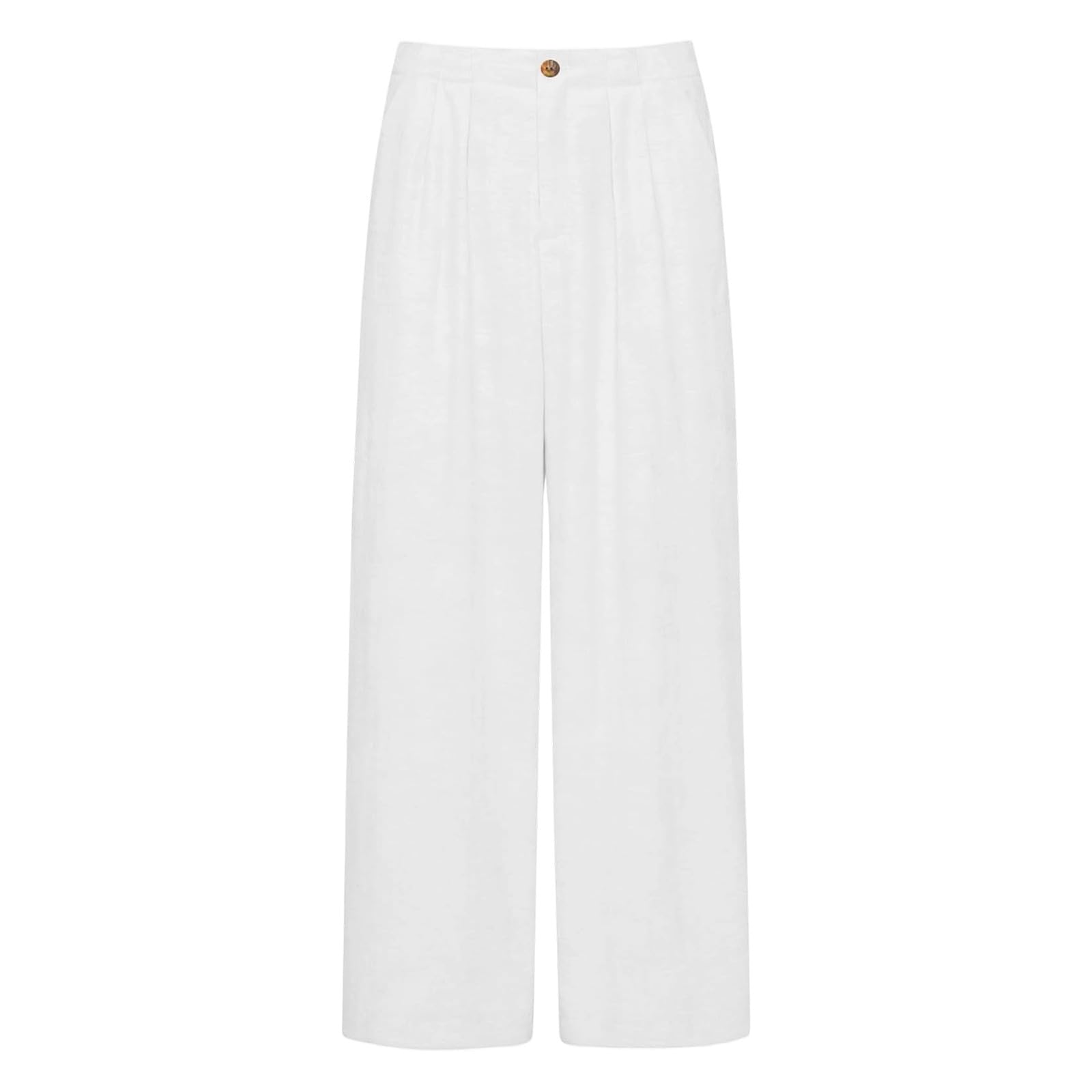 Leinenhose Damen Business Sommer Palazzo Hose - Bequem Elegant Große Größen Freizeithose Yogahose Casual Einfarbig Strandhose Weite Bein Sommerhose Lockere Stoffhose