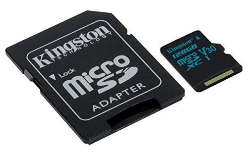 Kingston Canvas Go! 128GB microSDXC Class 10 microSD Memory Card UHS-I 90MB/s R Flash Memory Card with Adapter (SDCG2/128GB)