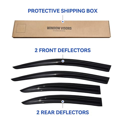 Image of Window Visors Rain Guards for 2004-2012 Mitsubishi Galant, Out-Channel Window Vent Wind Deflectors Visors Shades for 04-12 Mitsubishi Galant