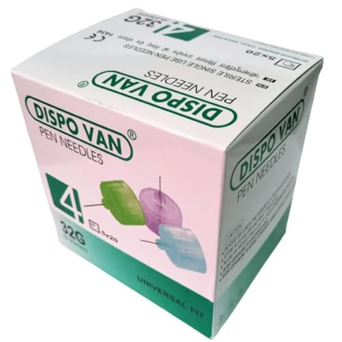 Image of Dispovan Insulin Pen Needle 32G - Sterile Single Use Medical Pen Needles - Compatible with Most Insulin Pens - Ultra Thin Comfort Fit - Safe Diabetes Care (20)