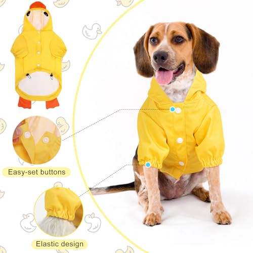Image of BEAUTYZOO Dog Raincoats for Small Dogs, Waterproof Rain Jacket with Hood
