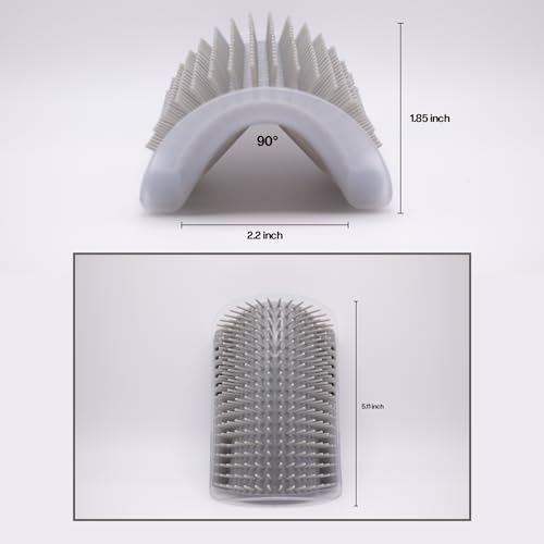 PoshGroom-Self-Groomer-Scratcher-Brush-Tool-with-Catnip-Pack-of-2-Wall-Corner-Massage-Comb-Scratcher-Grooming-Brush-Tool-for-Long-Short-Fur-Kitten-Cats-Dogs