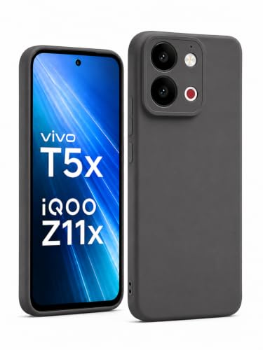 Image of FIRST MART Matte Silicone Back Cover for Vivo T5x - Green